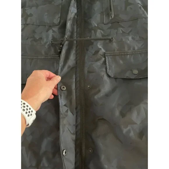 Anthropologie Avec Les Filles Star Camo Jacket Parka Sherpa Lined Long Length S - Picture 7 of 16